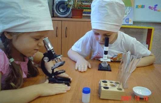 Старшие дошкольники в опытной лаборатории
